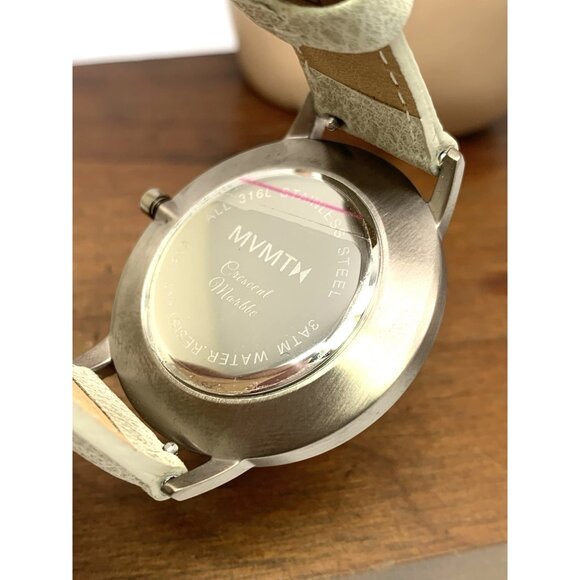 MVMT Women\'s Watch QMB01-Tima Quartz White Gray Marble Dial Leather Band 38mm main image 7